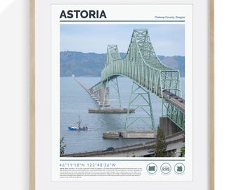 Astoria-Megler Bridge Art Print, Pacific Northwest Wall Art
