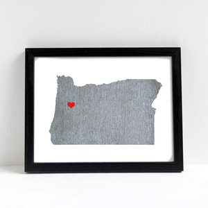 Oregon or ANY STATE Natural Art Print - State Art Print - Home Sweet Home - PDX Art Print