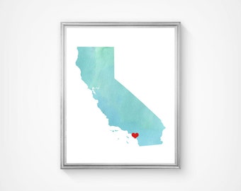 Custom Watercolor State Map Print – Personalized Hometown Art
