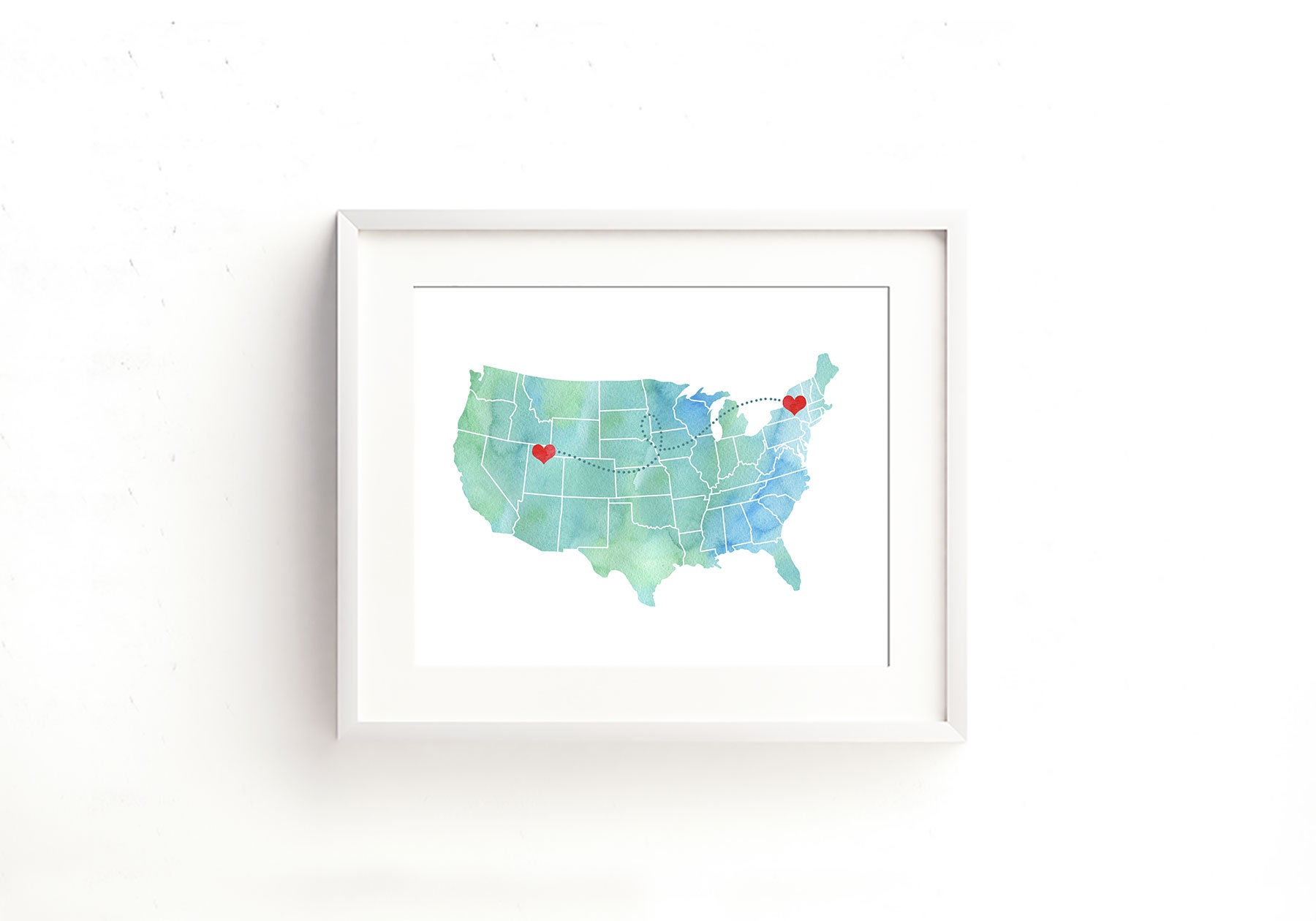 USA Watercolor Map Custom Personalized Print - United States Watercolor ...