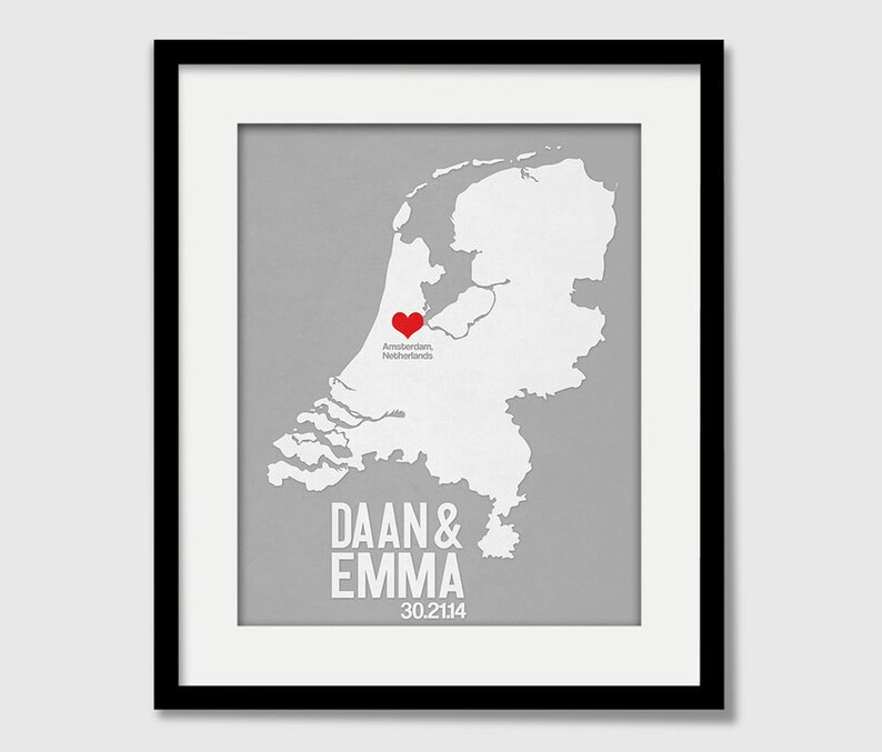 The Netherlands Wedding Gift Personalized Europe Custom Etsy