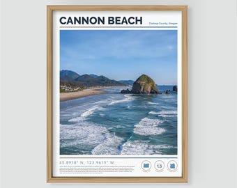 Cannon Beach Oregon Art Print, Haystack Rock Coastal Photo