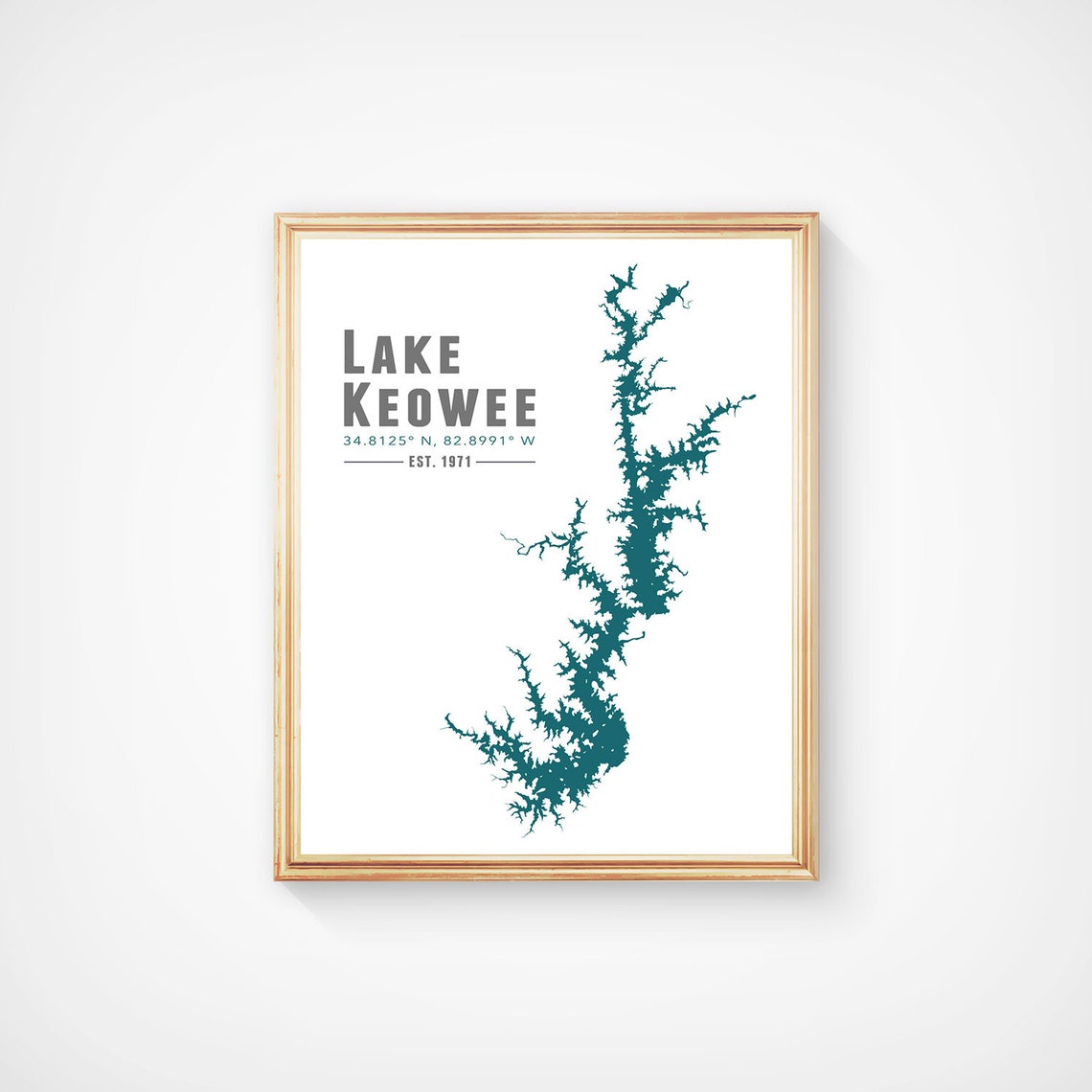 Lake Keowee South Carolina Wall Art Print Souvenir Gift Etsy