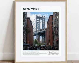 DUMBO Brooklyn Bridge Art Print, NYC Wall Decor