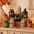 Ceramic Ghostly Lantern for Halloween, Handcrafted Tealight Decor, Cozy Cottage Inspired Accent, Fall Party Decoration, Gift for Her