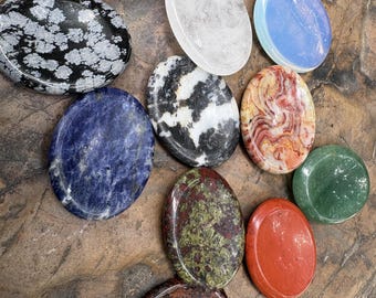 Handcrafted Crystal Worry Stone for Stress Relief and Calm – Natural Healing Stone, Perfect for Mindfulness and Relaxation