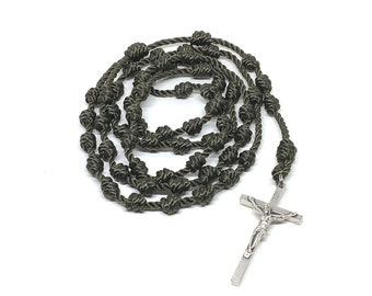 Twine Knotted Rosary Olive