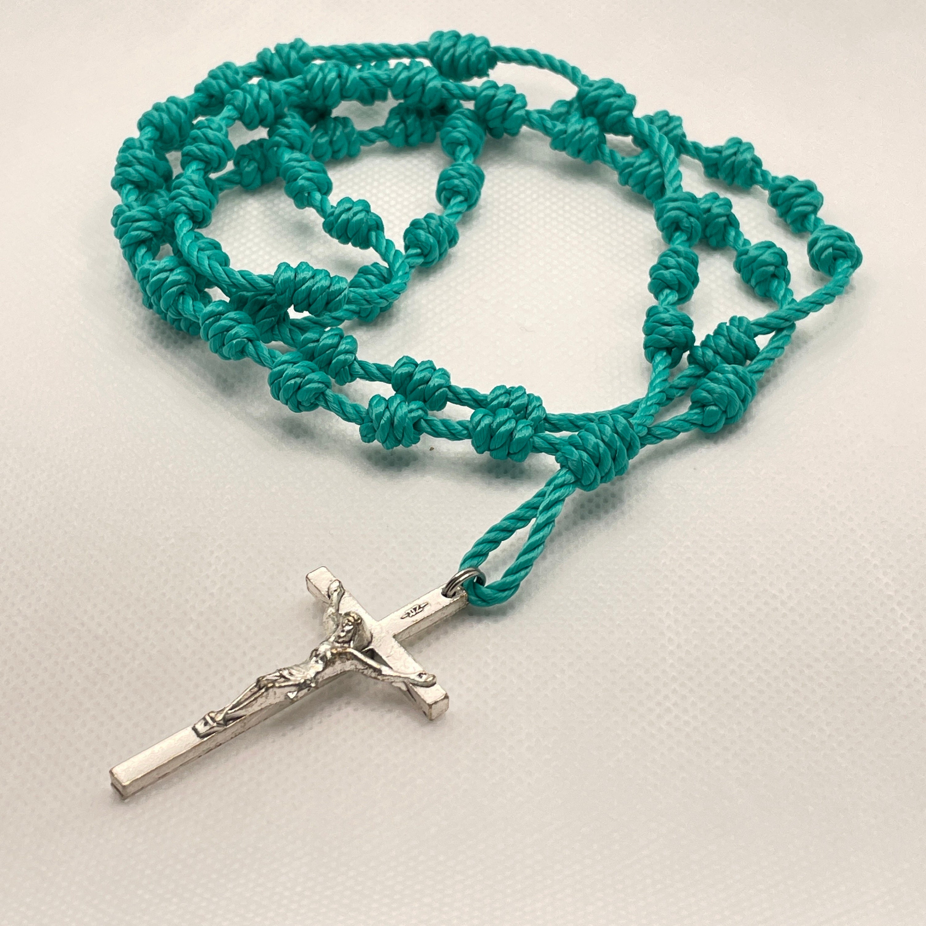 Twine Knotted Rosary Turquoise - Etsy Hong Kong