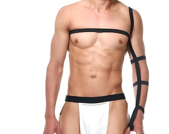 Mens Lingerie Strappy Harness Underwear Set, Rave Festival Lingerie, Gay Pride Club Wear Costume