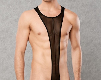 Master Bodysuit | Vynil Mesh Man Singlet Leotard Thong Gay Swimsuit Lingerie String Herren Slip Femboy Fishnet Stipper Gogo