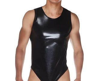 Black Sheer Mesh Bodysuit for Men, See Through Bodysuit, Transparent Male Lingerie, Gay Underwear, Exotic Mesh Jumpsuit