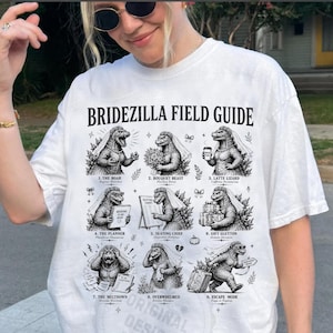Bridezilla Field Guide T-Shirt | Illustrated Bridezilla Behaviors Diagram | Bridezilla Shirt | Newly engaged gift | Humour wedding tee