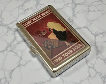 Pierde la cabeza, encuentra tu alma, estuche para cigarrillos, billetera, tarjetero