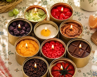 Handmade Food Can Candle, Personalized Wick Sticker, Realistic Food Candle, Fake Food Candle, Scented Tin Candle, Novelty Candle