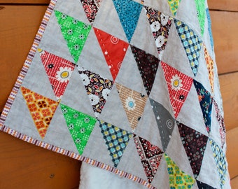 Handmade Patchwork Hand Quilted Baby Quilt