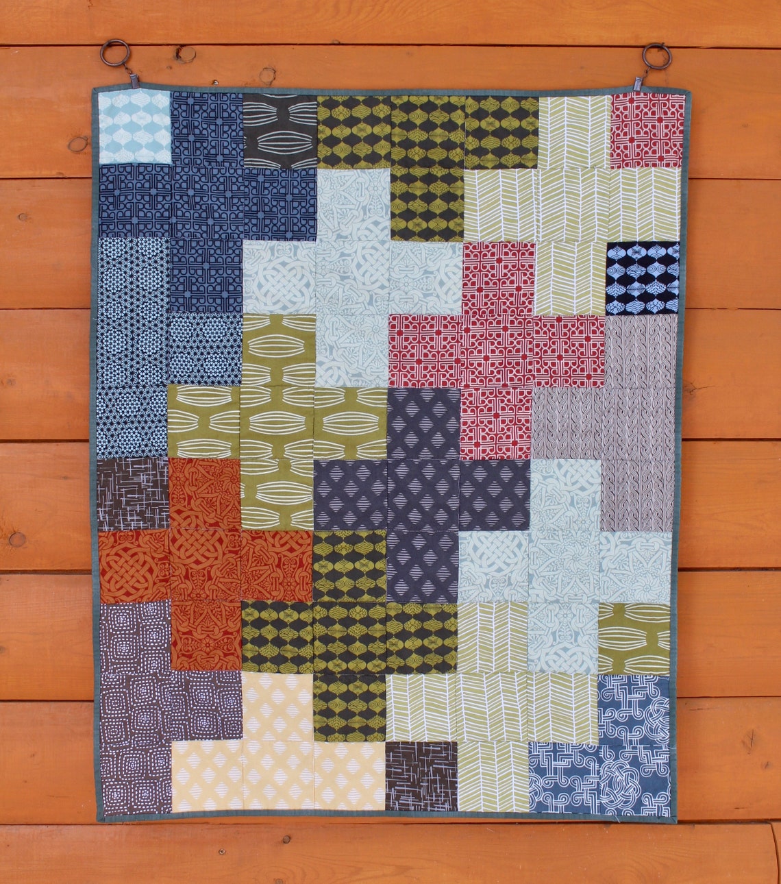 Handmade Baby Quilt, Wall Hanging, Earth Tones Etsy