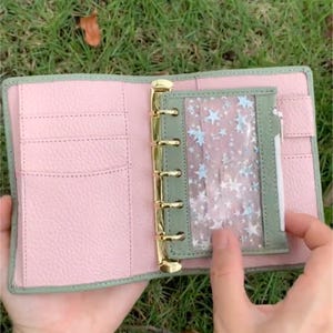 Full Grain Leather A8 Planner 5-Ring Refillable Binder Travelers Journal Sketchbook in Dual Comfort Color
