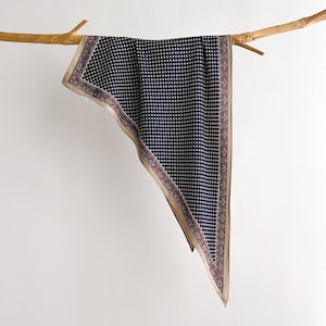 Retro triangular scarf, a sophisticated outerwear shawl, versatile small square scarf accessory for women