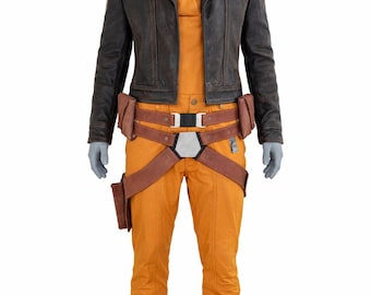 Conjunto de Cosplay Inspirado em Star Wars – Jaqueta, Camisa e Calça da Hera Syndulla com Cinto Estilo Sabine | Fantasia Personalizada Feita à Mão para Fãs