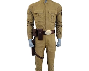 Traje de Cosplay de Piloto Rebelde – Conjunto de Camisa e Calça (2 peças)