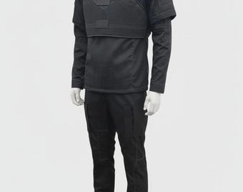 Inspirado em Star Wars, traje de voo personalizado do Mandaloriano Boba Fett de 3 peças (camisa, colete e calça) para projetos Mandalorianos.