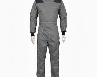 Traje personalizado de cosplay do Mandaloriano de Star Wars, modelo Star Wars, em tecido cinza, inspirado em Boba Fett | Roupa de caçador de recompensas de três peças em beskar com colete à prova de balas