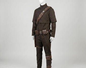 Mandalorian Brown Flight Suit Costume | Din Djarin Cosplay | Star Wars Inspired Bounty Hunter Armor Outfit