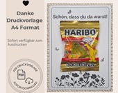 Schön dass du da warst Dankeskarte Druckvorlage, Mitbringsel, Tischdeko, Gastgeschenk, Mitgebsel Feier, Geburtstag, Hochzeit, Kindergarten
