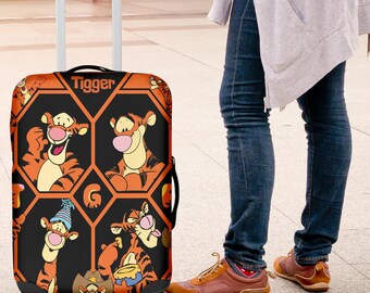 Disney Tigger Winnie The Pooh Luggage Cover, Winnie Pooh Personalized Luggage Cover, Custom Suitcase Cover, Custom Luggage Cover,Travel Gift