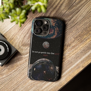 Astronaut Space Quote Phone Case, Cosmic Galaxy Aesthetic Cover, Back To The Moon Case, Sci Fi Motivation Art for iPhone Samsung Pixel phone