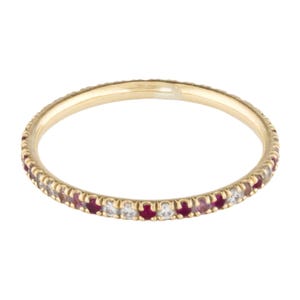 Multi Stone Color CZ Full ETernity Band, Pink Sapphire Ring, Ruby Ring, Moissanite Band Ring, Stackable Band For Her,SPINELLI KILCOLLIN Ring