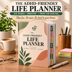 ADHD Life Planner, ADHD Planner Printable, ADHD Organizer, Executive Function Planner, Daily Weekly Planner, Focus & Productivity