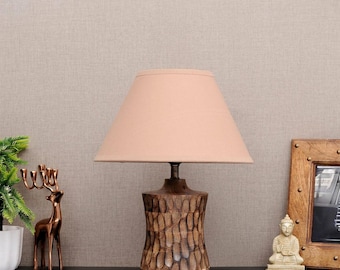 Lámpara de mesa moderna de madera con pantalla de tela, lámpara decorativa de mesita de noche para sala de estar y dormitorio.