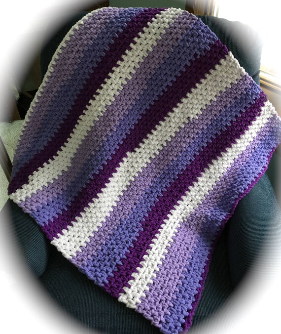 Purple Crocheted Blanket 33x 33 Handmade Blanket Etsy