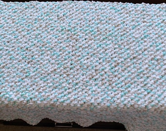 Seafoam Print Crocheted Blanket 48x 32 Baby Toddler Crib Size toddler Bed Soft Cuddle Bernat Blanket Chenille Dcoycrochetsforyou Etsy