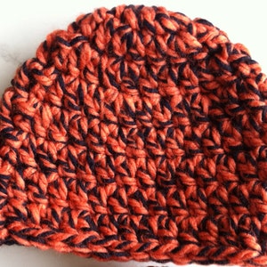 Black & Orange Beanies Halloween Beanies Autumn Colors Fall season beanies Team Spirit Beanies dcoycrochetsforyou image 2