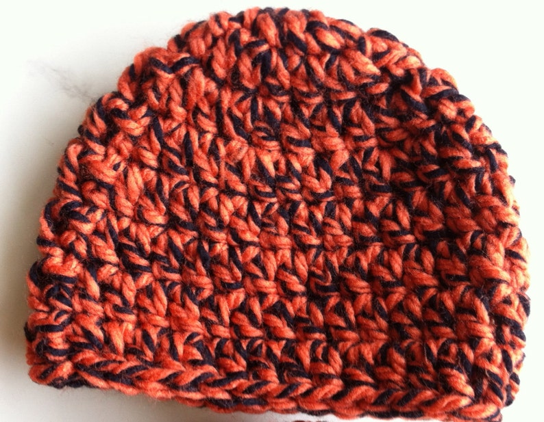 Black & Orange Beanies Halloween Beanies Autumn Colors Fall season beanies Team Spirit Beanies dcoycrochetsforyou image 2