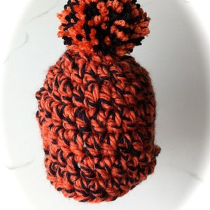 Black & Orange Beanies Halloween Beanies Autumn Colors Fall season beanies Team Spirit Beanies dcoycrochetsforyou image 5