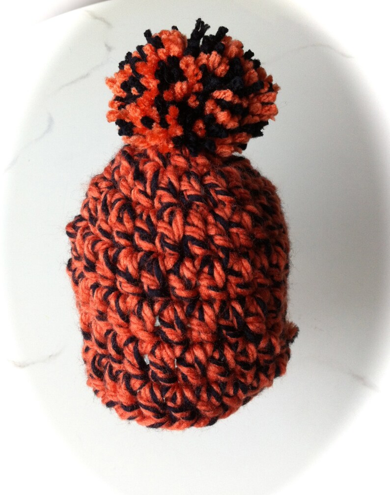 Black & Orange Beanies Halloween Beanies Autumn Colors Fall season beanies Team Spirit Beanies dcoycrochetsforyou image 5