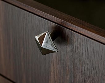 Pomello a stella in ottone argentato, maniglia per cassetto Drecor, pomelli creativi per armadi