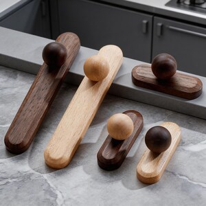 Tiradores de madera para armarios / Tiradores de madera para cajones de muebles de cocina