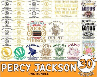 Lot de 30 modèles Percy Jackson | Percy Jackson, les Olympiens png | Téléchargement numérique PNG du camp de la mythologie grecque sang-mêlé