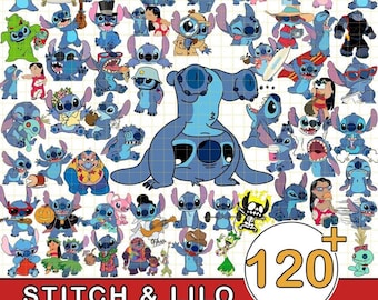 Lilo and Stitch Png Bundle File | Stitch And Angel Png File | Disneyland Bundle | Stitch Birthday Png | Family Vacation Png Digital Download