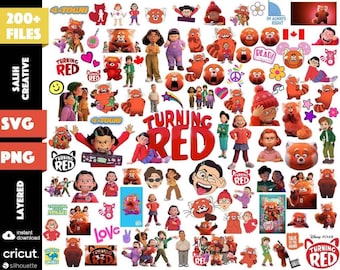 200+ Turning Red Bundle Png Files turning red png, red panda svg, 4 town Png, turning red birthday png files Magic Kingdom Digital Download