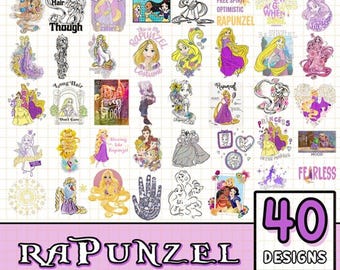 Rapunzel 40 Designs Bundle Png | Rapunzel Princess Png | Tangled Movie Png | Disneyland Princess Png | Girl Trip Png Digital Download