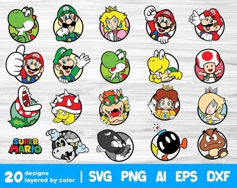Super Mario Png Bundle File | Mario Luigi Princess Peach Bowser Png Super Mario Bros Png Digital Download