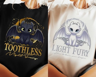 Vintage Toothless Light Fury Night Dragon Shirt, Toothless Fan Gift Shirt, Disneyworld Matching 2026 Shirts