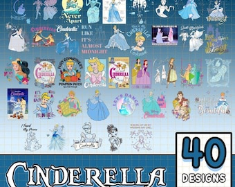 Cinderella Princess 40 Design Bundle Png | Cinderella Png | Cinderella Movie Png | Princess Cinderella Digital Download
