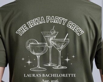 Camicia JGA Frauen personalisiert, T-shirt Ibiza Party, Camicia della squadra Braut, Junggesellinnenabschied Ibiza, Abito da viaggio per ragazze, Equipaggio della sposa