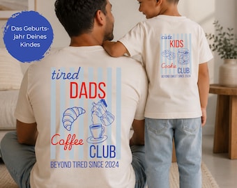 Mama Papa Mini Matching Shirt personalisiert, Partnerlook Papa Kind Shirt personalisiert, Papa Mini T-shirt Set, Geburtsjahr Geschenk Papa